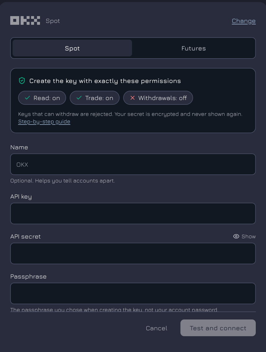 Connect your exchange